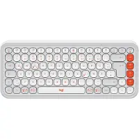 Logitech Pop Icon Toetsen (NL, Draadloze), Toetsenbord, Wit, Oranje