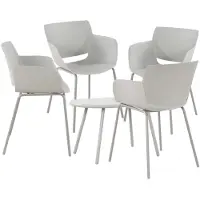 CLP Velvena Tuinset - Set bestaande uit Velva tafel en Alpena stoelen - weerbestendig - UV-bestendig - licht grijs 4 stoelen