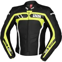 IXS Sport RS-600 1.0 motorfietslederjack, zwart/geel, maat 48
