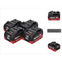 Metabo Gereedschap batterijen + laders, LiHD accuset 4x 18 V 10.0 Ah CAS Systeem ( 4x 625549000 ) (18 V)