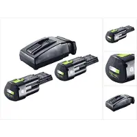 Festool energieset 2x BP 18 Li 3,0 Ergo I accu 18 V 3,0 Ah / 3000 mAh Li-Ion ( 2x 577704 ) + TCL 6 oplader ( 201135 )