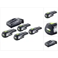 Festool energieset 4x BP 18 Li 3,0 Ergo I accu 18 V 3,0 Ah / 3000 mAh Li-Ion ( 4x 577704 ) + TCL 6 oplader ( 201135 )