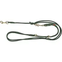 Trixie - Hondenriem Pure - Verstelbaar - Rond Gestikt - Leer - Saliegroen - 200X1 cm