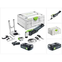 Festool VECTURO OSC 18 E-Basic Set accu-oscillator 18 V Starlock Max Brushless + 1x accu 3.0 Ah + 7-delige toebehorenset + Systainer - zonder oplader