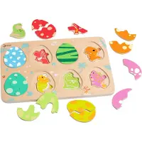 Classic World houten puzzel dinosaurus educatief speelgoed 25 stukjes.