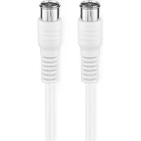 Nedis Satelliet- en Antennekabel - F-Male Quick - F-Male Quick - Vernikkeld - 75 Ohm - Dubbel Afgeschermd - 5.00 m - Rond - PVC - Wit - Doos