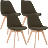 CLP Stoelen Linares (set van 4) - bekleding, houten poten in natuurlijke kleur - Bruin