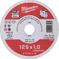 Milwaukee Dunne metaal snijschijf, contractor series SCS 41/125 x 1 x 22 mm opdrachtnemer series - 4932451477