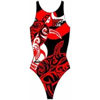 Turbo Maori Skin Tattoo Swimsuit Rood 2XL Vrouw