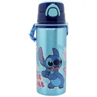 Stor Stitch Aluminium Fles Met Trekkoord 730ml Blauw Kinderen