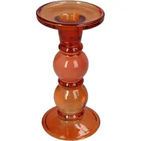 HD Collection Kaarsenhouder Glas Oranje 9x9x17,5cm