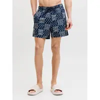 Jack & Jones Heren zwemshort jpstmaui shell geblokt/gebloemd donkerblauw/wit