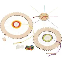 Goki Weefgetouw Set - Met 7 Kleuren Wol - 8 Herbruikbare Pagina's - Hout - 6 Jaar