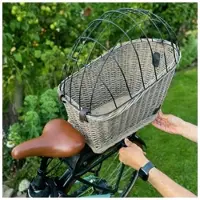 UNUS Hondenfietsmand voor bagagedrager met rooster grijs 47cm