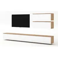 AX Living Wandmeubel Loriano V, eikenhout Wotan/wit hoogglans, model 300