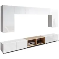 AX Living Woonkamer Wanddecoraties Kossana 23 – 300 cm Wit/Gouden eikenhout