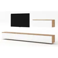 AX Living Wandmeubel Loriano IV, eikenhout Wotan/wit hoogglans, model 300