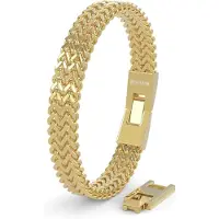 SERASAR | Premium roestvrijstalen armband heren [Franco] | Waterdicht | Veilige sluiting | Inclusief sieradendoosje | Kleur: Goud | Lengte: 20 cm