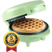 Bestron Wafelijzer - AMW500G - 550W - Mini wafel - Anti aanbaklaag - Mat Groen - 5 jaar garantie