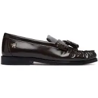 Tommy Hilfiger Mocassins 'TH Monogram Tassel' donkerbruin