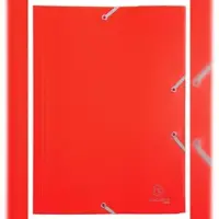 Exacompta 30x Elastomap 3 kleppen ondoorschijnende PP 4/10de - A4 - Rood - 55905E