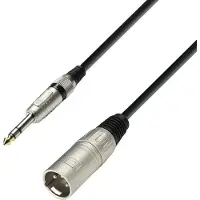 Adam hall K3 BMV 0300 3m 6.35mm XLR (3-pin) Zwart, Zilver audio kabel