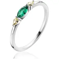 Zinzi zilveren ring bezet met ovale zirconia's in groen en geel ZIR2499