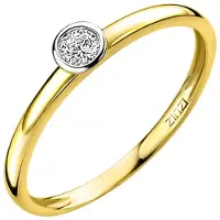 Zinzi Gold 14 karaat gouden aanschuifring rond wit ZGR147