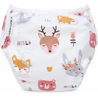 SuperCute - Wasbare - Zwemluier - Verstelbaar - Hello - Hertjes - Haasjes - Zwemmen - Baby zwemmen - 0 - 3 jaar - Meisje - Milieu vriendelijk - Babyspa - Kraamkado