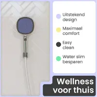 INSTMAIER Cleo - Handdoucheset - Douchekop en bijpassende doucheslang van 1,5 m - Chroom / Salie - Zelfreinigend - iF Design Award