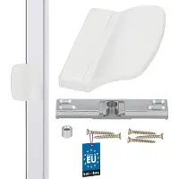 KOTARBAU Balkondeurgreep, PVC, Wit, Terrasdeurgreep, met Snapper voor Rook en Tocht, Terrasdeur Snapper, Deurgreep Balkon, Bescherming