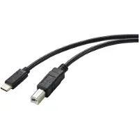 Renkforce RF-5720420 USB-kabel USB 2.0 USB-C stekker, USB-B stekker 2.00 m Zwart Afscherming totaal