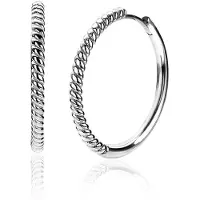 Zinzi zilveren oorringen gedraaid motief 25 x 2mm ZIO2129
