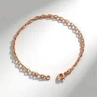 Cavill - Zilveren ketting 925 Sterling zilver - Rosévergulde ankerketting 50 cm - Fijne ovale schakels, klassiek elegant sieraad