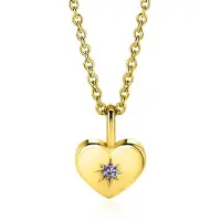 Zinzi JUNI hanger 12mm gold plated hart geboortesteen licht amethist zirconia (zonder collier)