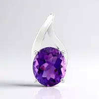 Cavill - Zilveren Hanger met 3,91 ct Ovale Zambia Amethist - 925 Sterling Zilver Gerhodineerd - Elegant Edelsteen Sieraad voor Dames