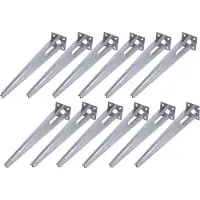 Baumarktplus 12x grondinrijhuls voor Ø 34 mm grondinrijhuls 50 cm lengte afrasteringspaal verzinkt bevestiging 100x100 mm