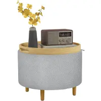 HOMCOM -Sitzhocker-Polyester, MDF-56L x 56B x 42H cm-Grau
