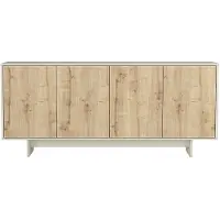 Vente-unique Dressoir met 4 deuren - Licht naturel en Beige - ZEFYNA