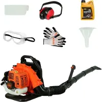 Kibani Benzine Bladblazer 42.7 cc / 1.7 pk incl. Accessoires en 2-takt Olie - Luchtsnelheid 252 km/h - 1250W - Ruggedrager - Bladblazers - Gehoorbescherming - Werkhandschoenen - Veiligheidsbril