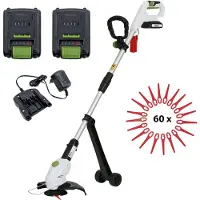 TRUTZHOLM Accu Grastrimmer 20V met 2x 2Ah Batterij & Lader - 26cm Snoerloze Kantensnijder Set - Ultra-Licht Incl 60x Messen
