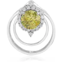 Cavill - Hanger 925 Sterling Zilver Gerhodineerd - 1,564 ct Sfalieriet & 0,337 ct Tanzania Zirkonen - Modern, Rond Facet