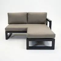 Vita Grosso 2-zits bank L + hocker antraciet
