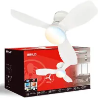 Briloner Lufito - Plafondventilator met verlichting - LED plafondlamp met ventilator - ventilator lamp zomer- en wintermodus - dimbaar - CCT - Ø60 - wit