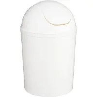 5five Simply Smart 5Five - Swing Afvalemmer 7 Liter Wit – Kunststof Prullenbak met Kanteldeksel