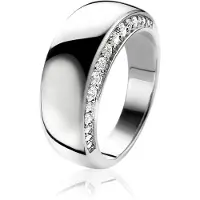 Zinzi Mart Visser by zilveren ring glad wit MVR10