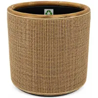 WDMT Rotan drypot blond – Ø 42 x 42 cm – lichtbruine rotan plantenmand met