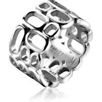 Zinzi Mart Visser by zilveren ring breed glad 12mm MVR3