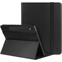 Rosso Element Book Case Hoes Geschikt voor Samsung Galaxy Tab S9 | Volledige bescherming | Elastische band | Sleep/Wake functie | Met Penhouder | Verstelbare standaard | Zwart