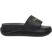 Pepe Jeans Dames Bella Log sandalen zwart (39), Plat, Geen, Strandkleding, Polyurethaan PLS700001